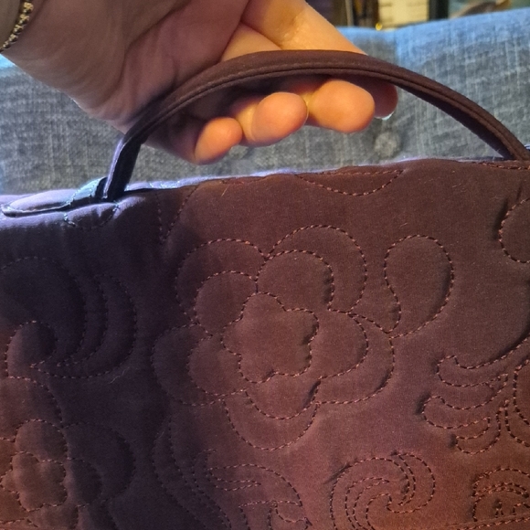 Vera Bradley Brown Laptop Bag with Embossed Floral Design - Picture 4 of 16